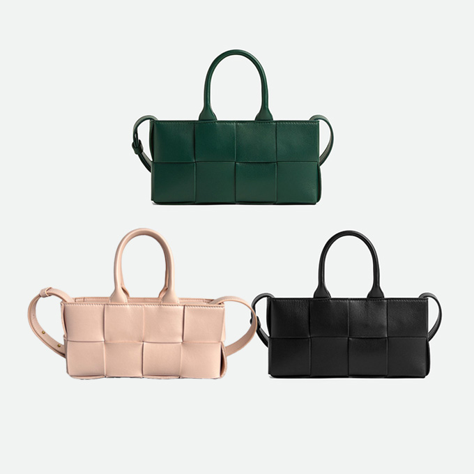 bottega veneta mini east west arco intrecciato leather tote bag #776778